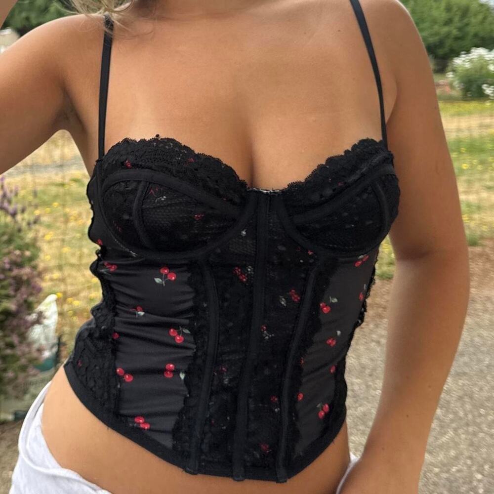Black cherry corset top